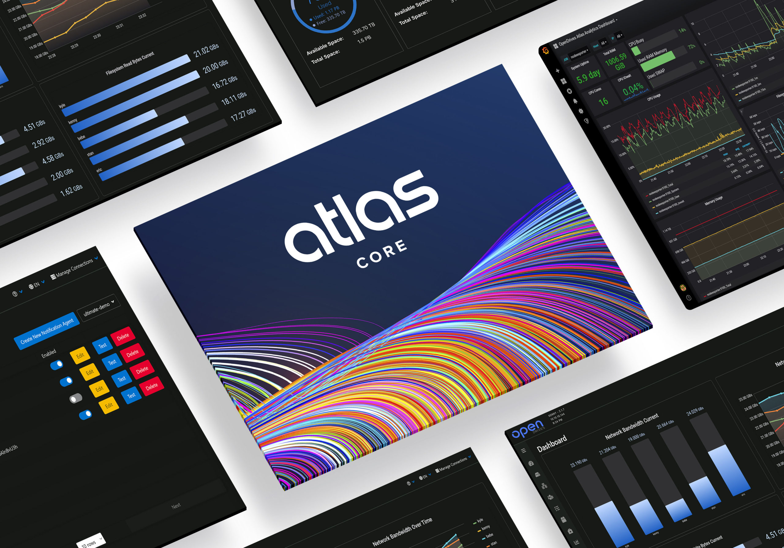 Atlas Core screens scaled